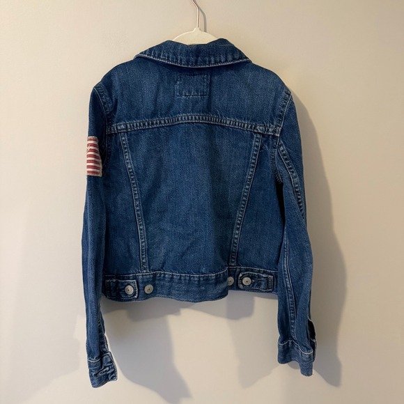 Polo Ralph Lauren Kids Denim Jacket American Flag Patch Blue Jean Size S/P/CH - Picture 4 of 6